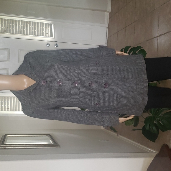 Clssic XXI s vertical stripes pocket & button details slight puff sleeve - Picture 2 of 13